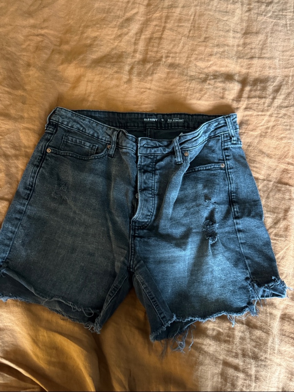 Old Navy Black OG button fly high rise Frayed Hem Denim Shorts